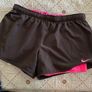Nike Work out shorts with attach biker shorts under